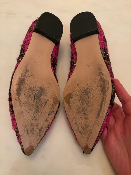 Women's Pink Tweed Pointed-Toe Flats by J.Crew - Picture 3 of 5